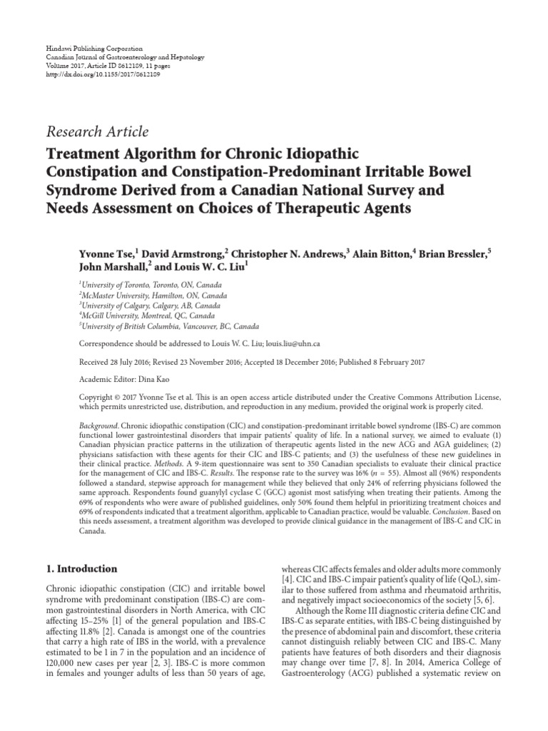 CJGH2017 8612189 | PDF | Irritable Bowel Syndrome | Constipation