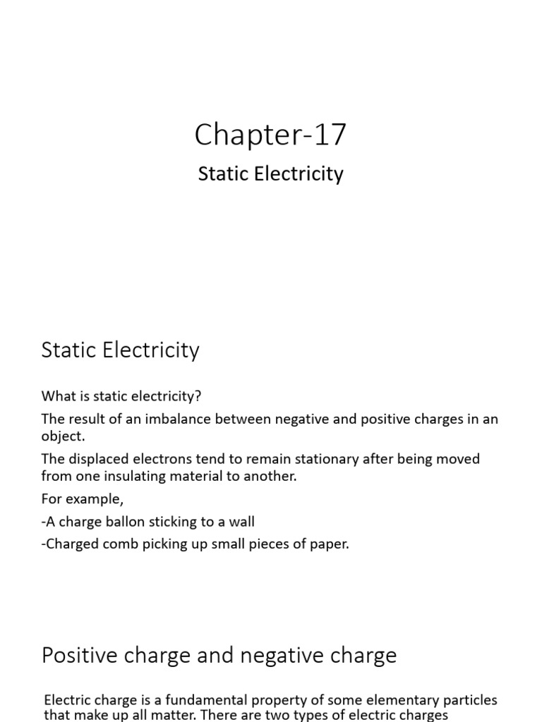 Chapter 17 Stastic Electricity | PDF