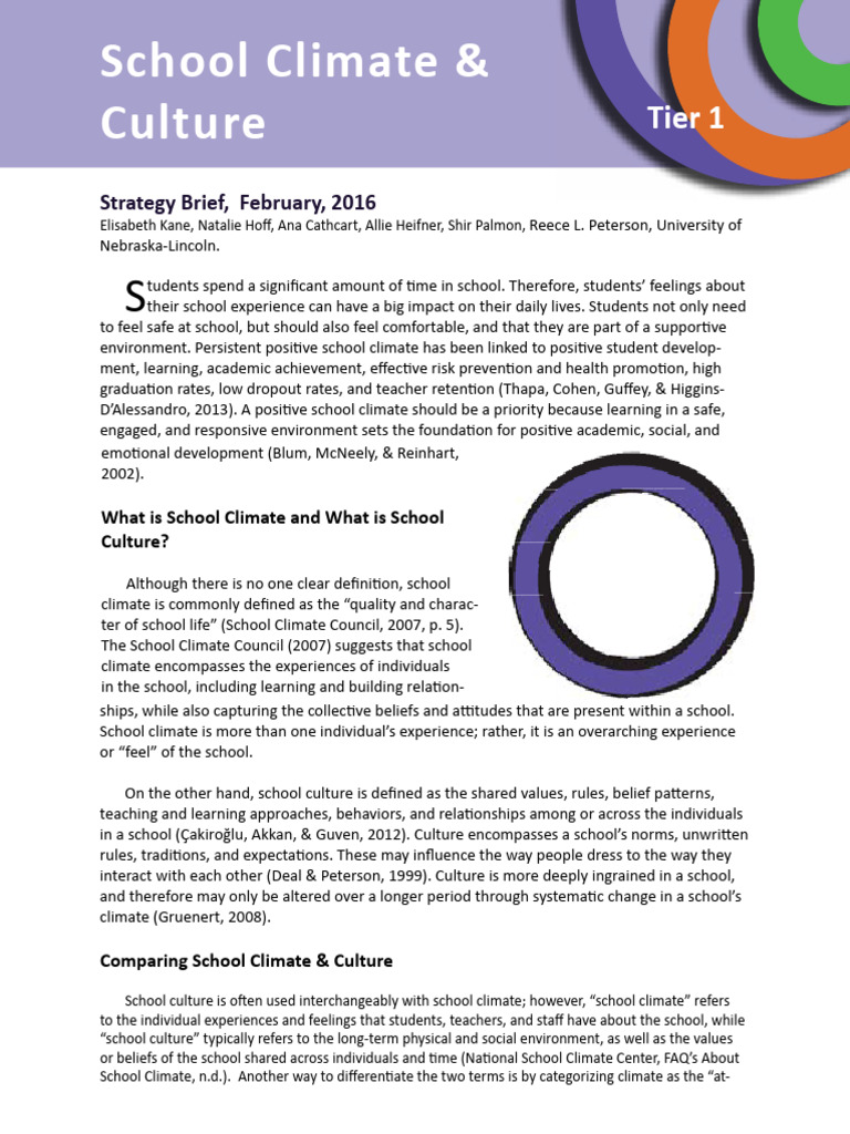 Understanding School Climate and Culture | PDF | Psychology ...