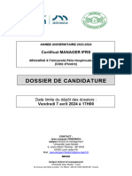 Dossier de Candidature Certificat Manager IFRS - Abidjan