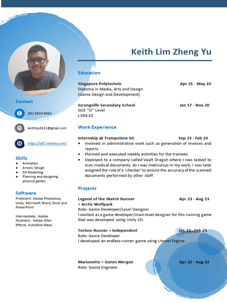 Keith Lim Zheng Yu: Game Developer Profile | PDF