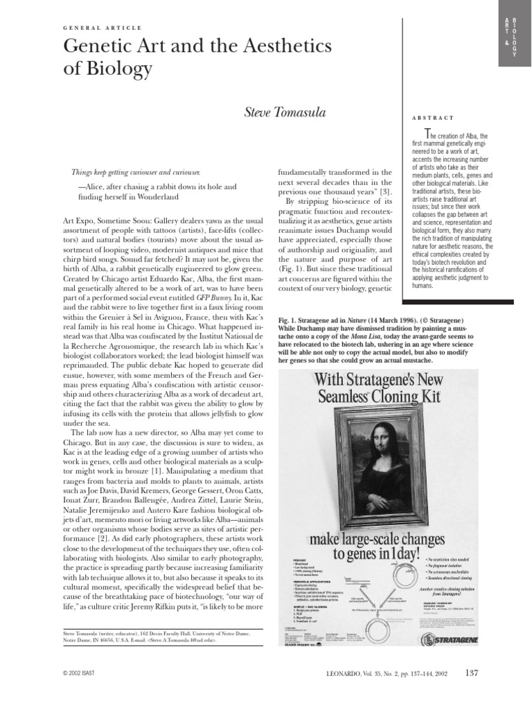 Tomasula - Genetic Art and the Aesthetics of Biology | PDF | Eugenics ...