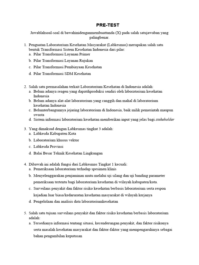 Jawaban Post Test (1) Puskot | PDF