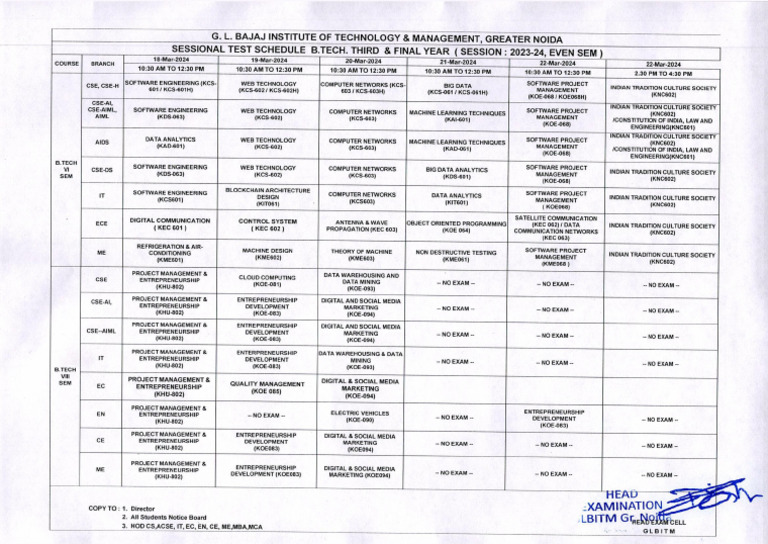 ST Date Sheet (3&4 Year) Even Sem 2023-24-0001 | PDF