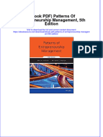 Patterns of Entrepreneurship Management 5Th Edition Full Chapter