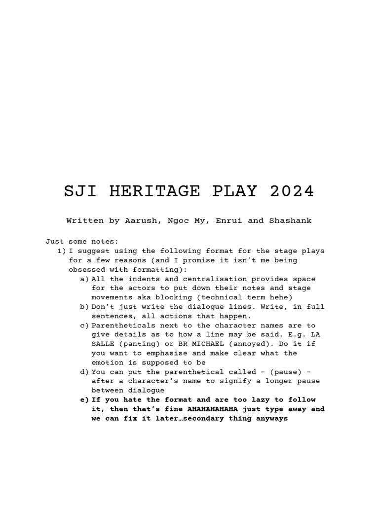Script Heritage Play Pdf