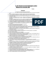 Questionário de Fixação Sobre Material de Aviação - MA - para Os Alunos.