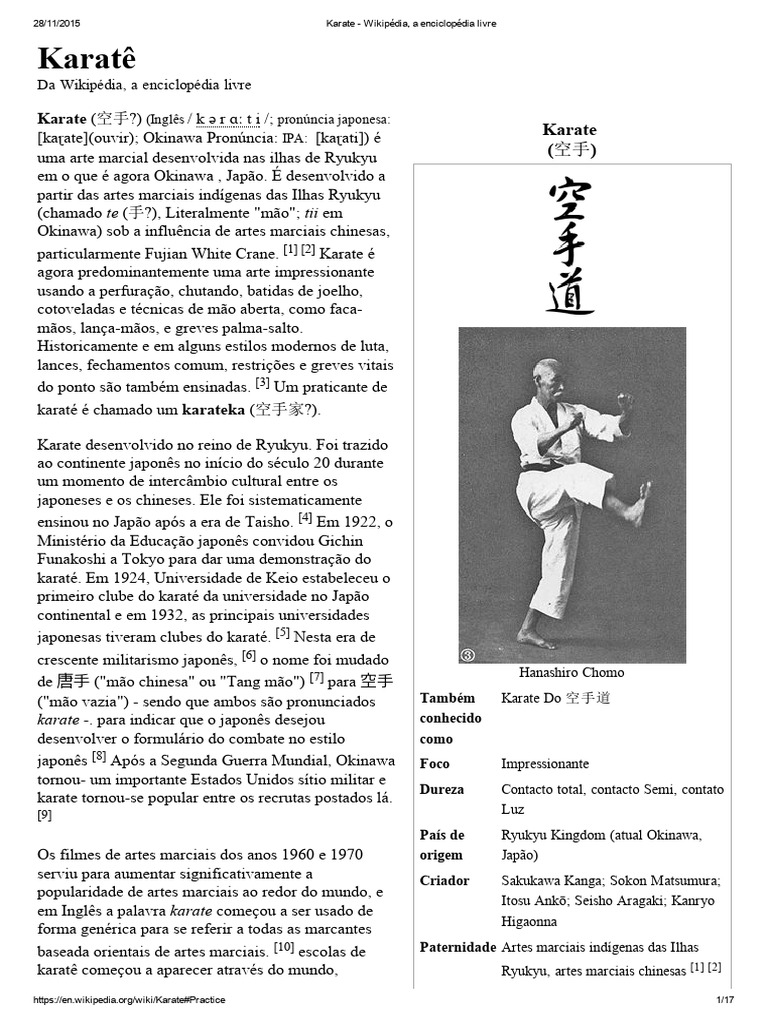 História e Prática do Karatê | PDF | Karatê | Taekwondo