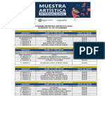 Programación Muestra Artística Domingo 04 de Diciembre