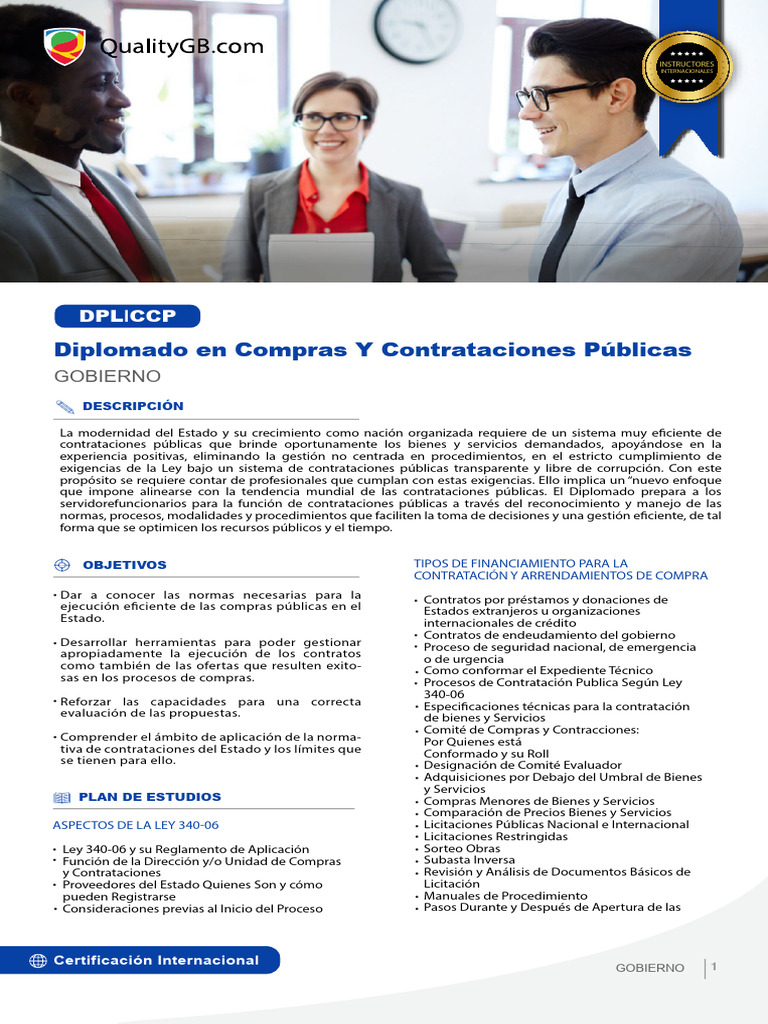 Diplomado en Compras y Contrataciones Públicas | PDF | Estado (política ...