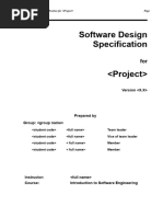 SoftwareDesignSpecification Template