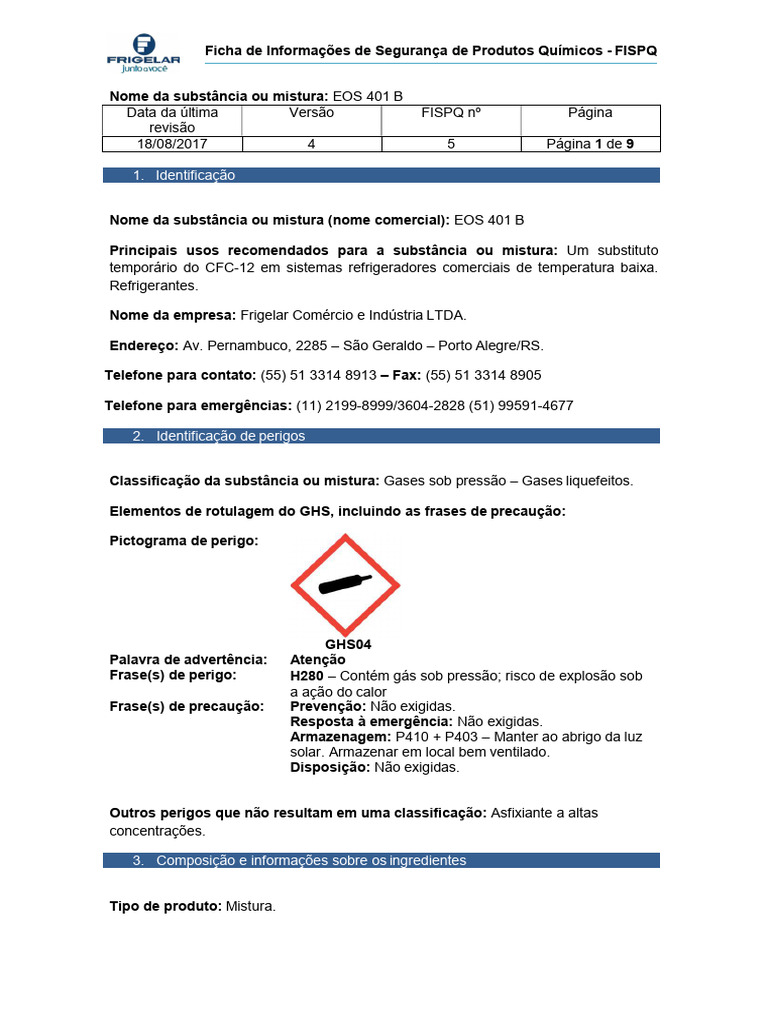 Fispq Gás Map Maçarico PDF Química Primeiros socorros