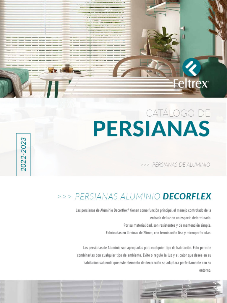 Catalogo Cortinas Feltrex Persianas | PDF | Aluminio | Materiales de ...
