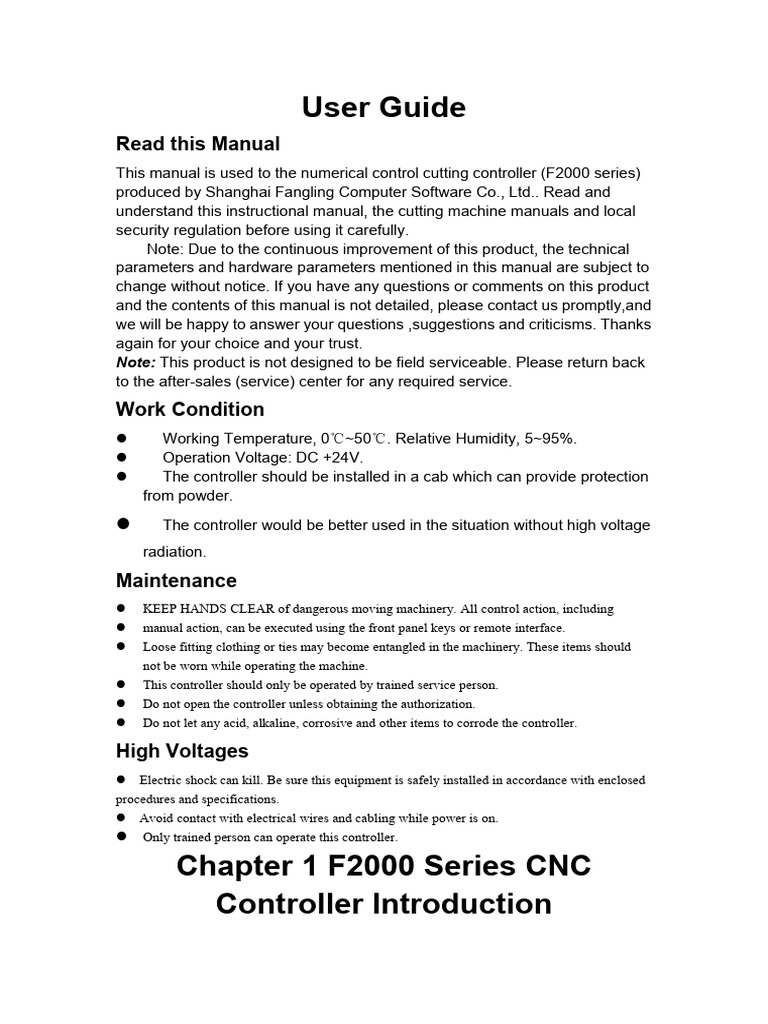 F2000 Series CNC Controller Manual | PDF | Computer File | Numerical ...