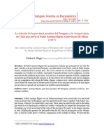 La Relación de La Provincia Jesuítica Del Paraguay y La Viceprovincia de Chile Que Envió El Padre Antonio Ripari Al Provincial de Milán (1637)