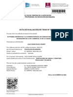 Acta de Evaluación de Tesis #3370: Facultad de Ciencias de La Educación Escuela Profesional de Educacion Secundaria