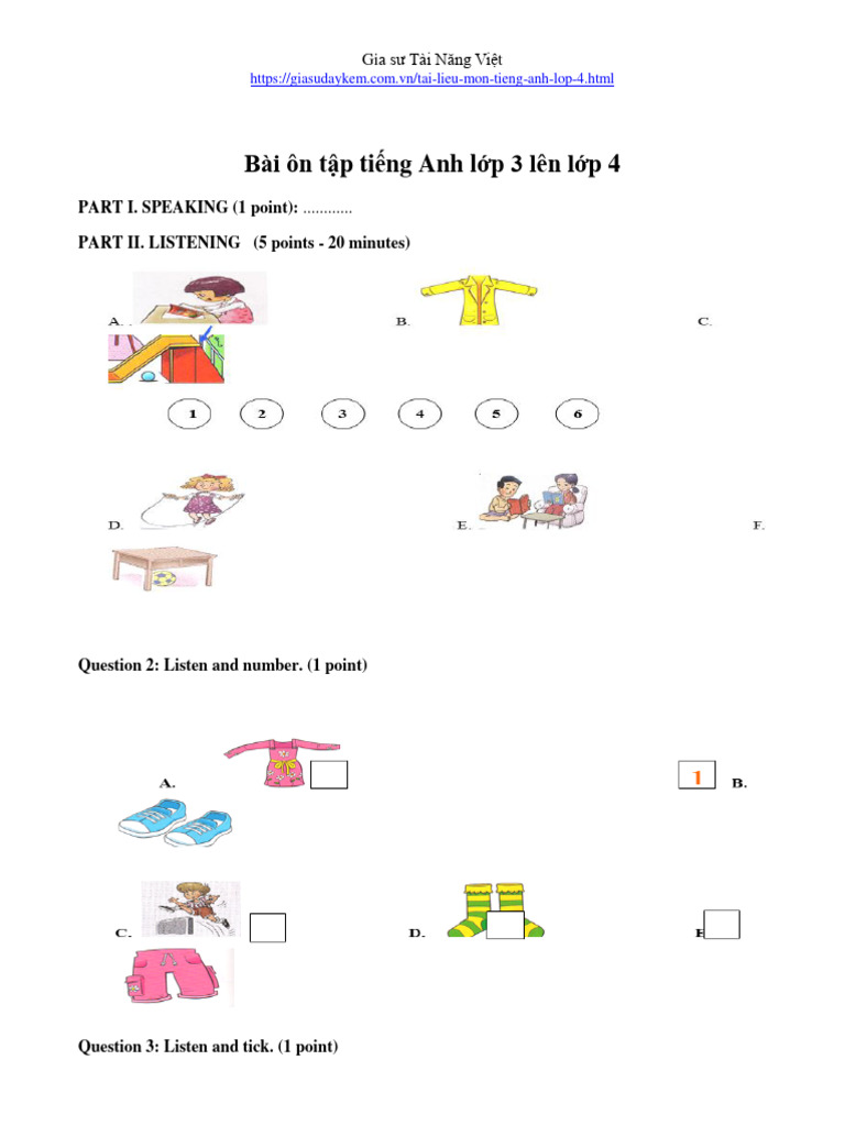 On Tap He Tieng Anh Lop 3 Len Lop 4 Bai Tap On He Mon Tieng Anh Lop 3 ...