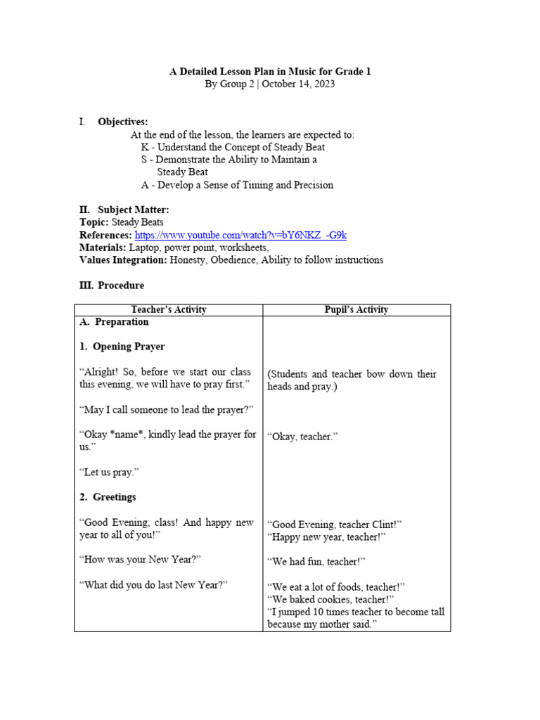 Detailed Lesson Plan in English For Kindergarten 1. | PDF | Lesson Plan ...