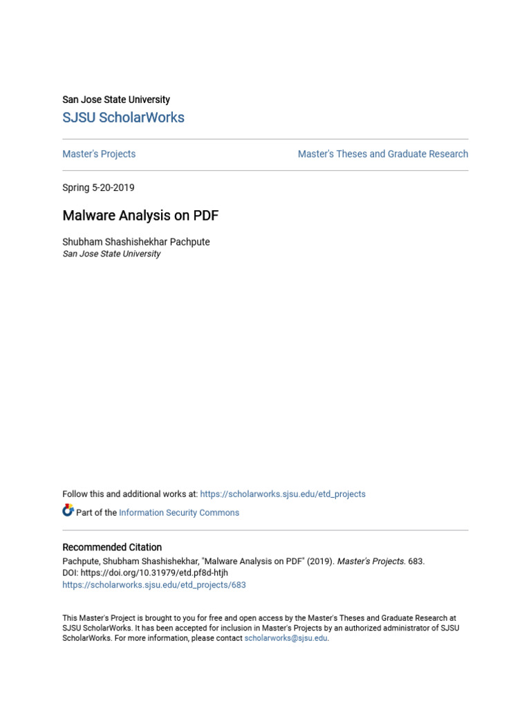 PDF Malware Analysis Techniques | PDF | Malware | Sensitivity And ...