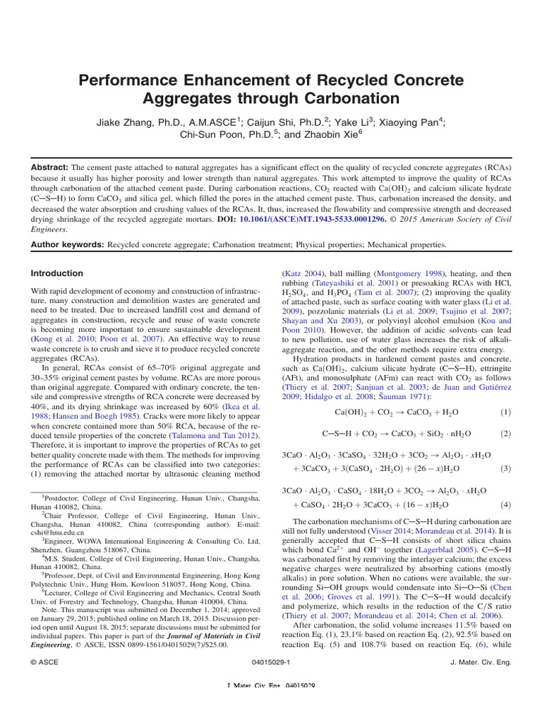 Performance Enhancement of Recycled Concrete Aggregates Through ...