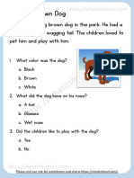 The Big Brown Dog and A Happy Bunny Reading Comprehension For Kindergarten