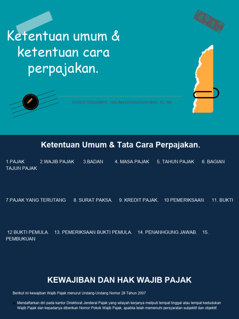 Panduan Perpajakan untuk Wajib Pajak | PDF