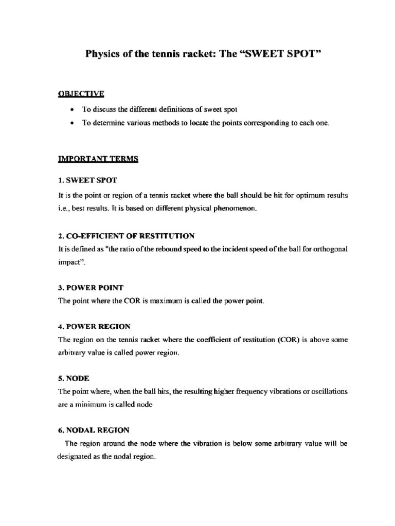 Physics of Tennis Racket | PDF | Mechanics | Metrology