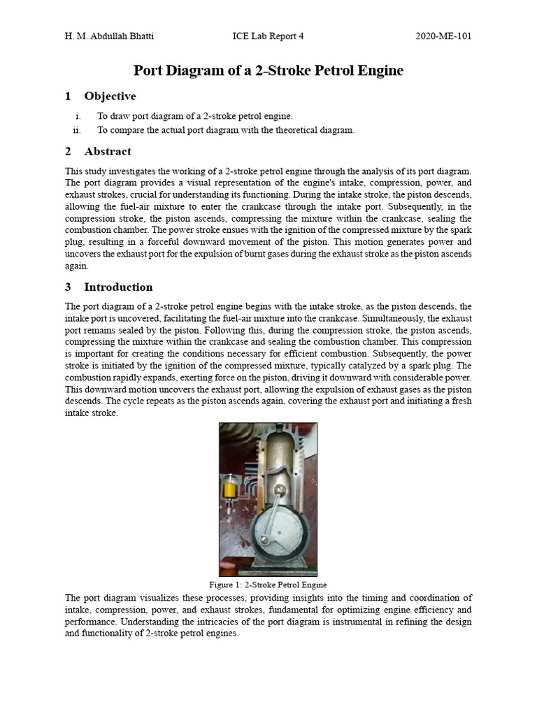 2020 Me 101 Experiment 4 Pdf Internal Combustion Engine Piston