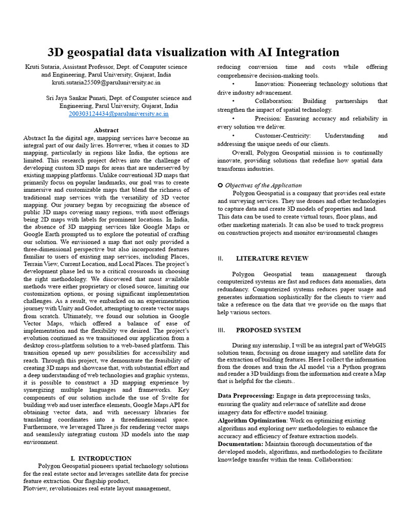 3D Geospatial Data Visualization With Ai Integration | PDF | 3 D ...
