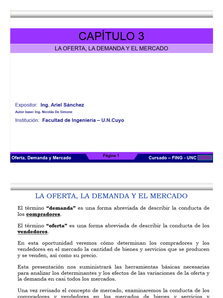 La Oferta, La Demanda y El Mercado | PDF | Oferta (economía) | Oferta y ...