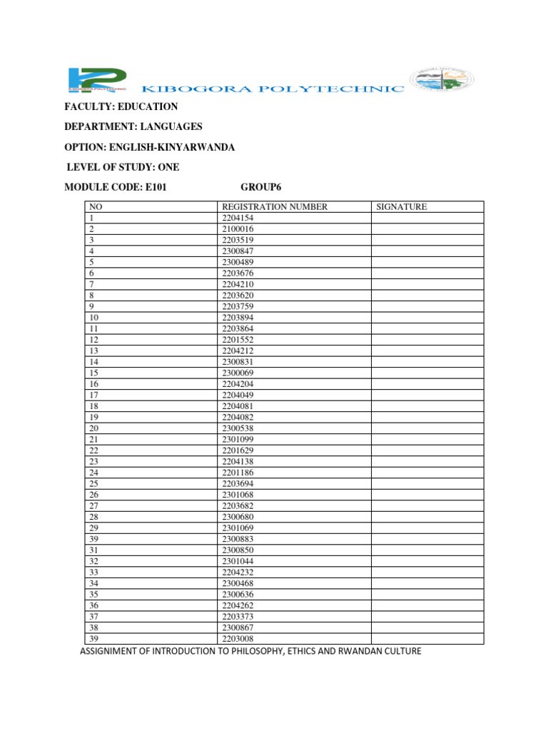 Rwandan Ethics and Cultural Values Overview | PDF | Utilitarianism ...