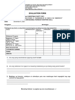 Sample Evaluation Form