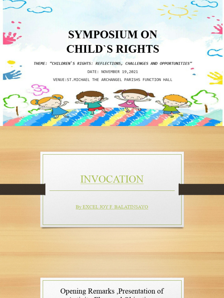 Children's Rights Symposium Overview | PDF | Social Institutions | Family