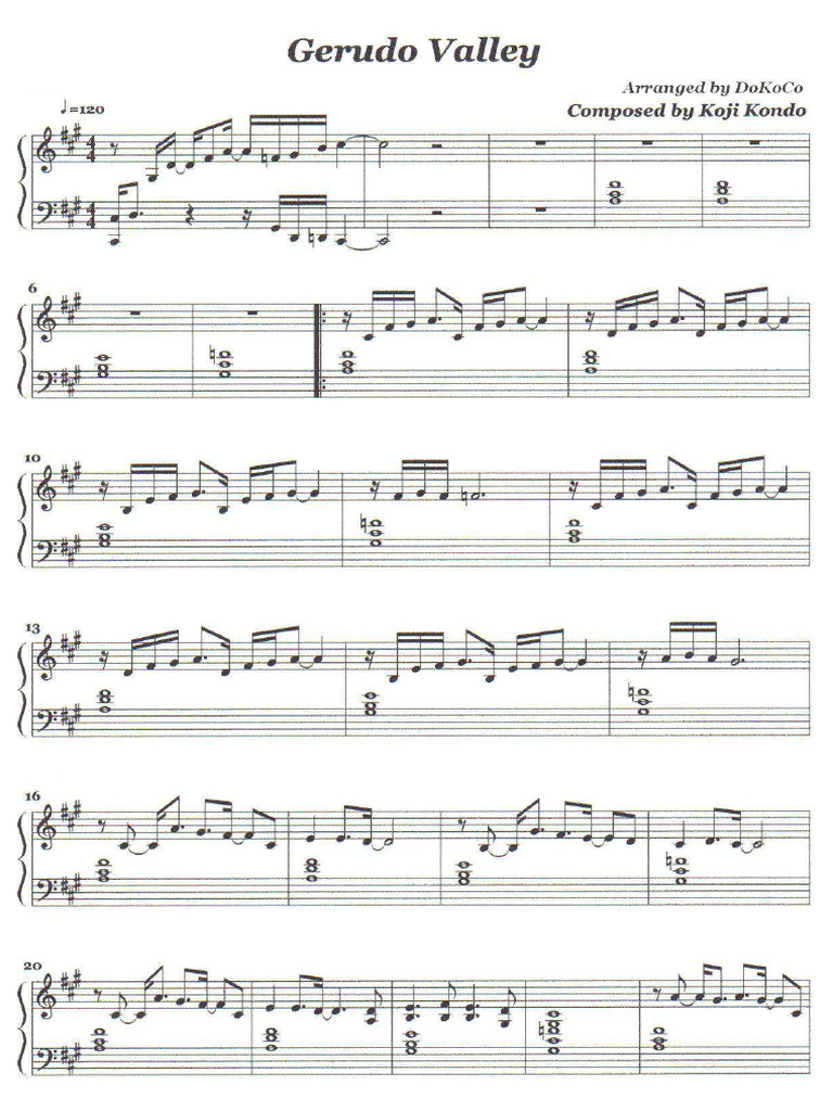 gerudo valley - the legend of zelda ocarina of time piano
