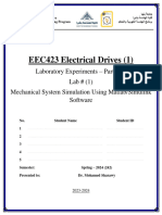 EEC423 Lab (1) - Mechanical System Simulation