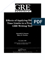 Ets Research Report Series - December 1996 - Powers - Effects of Applying Different Time Limits To A Proposed GRE Writing