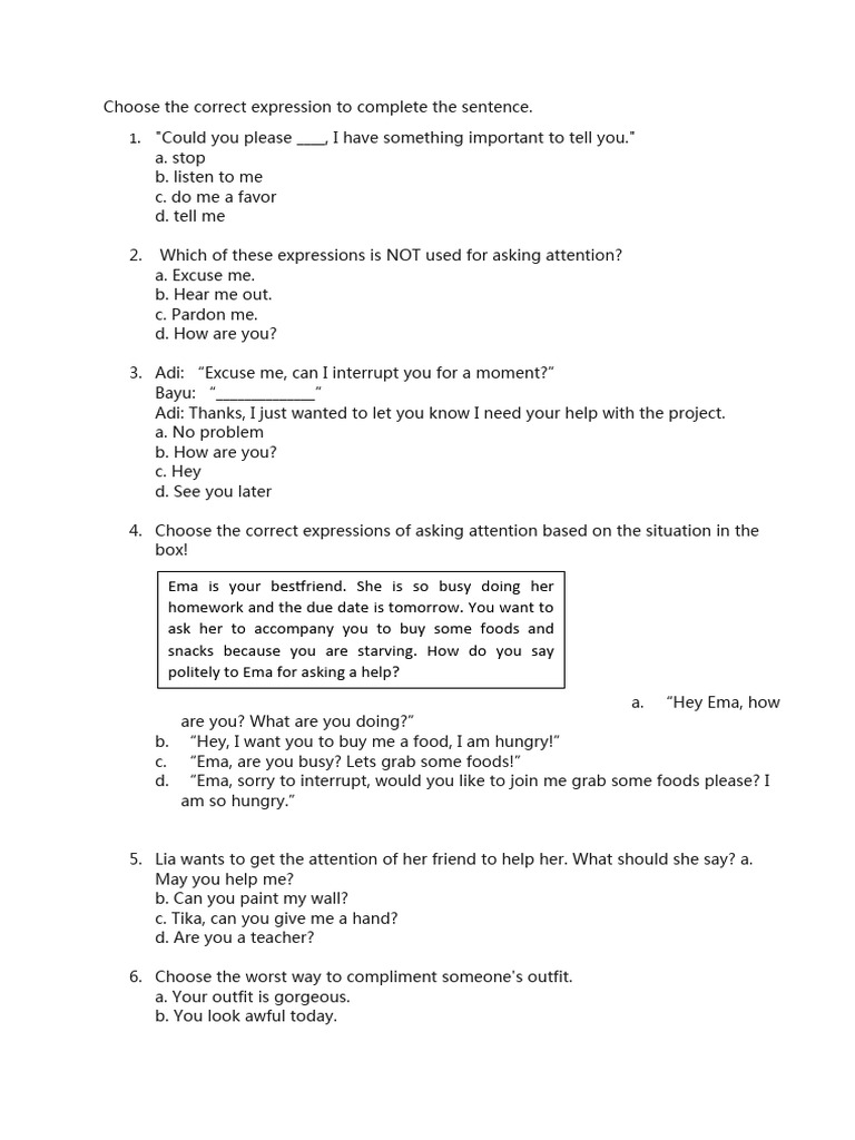 Correct Expressions for Communication | PDF | Language Arts ...