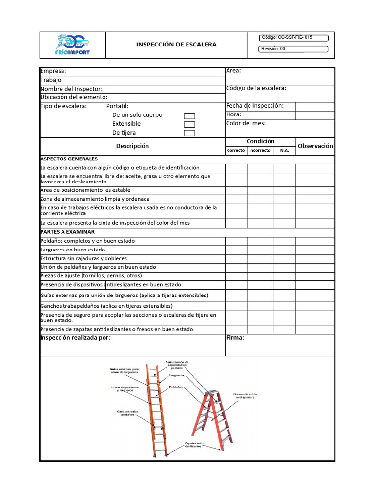 Inspección de Escaleras: Checklist y Normas | PDF