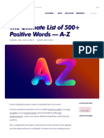 The Ultimate List of 500+ Positive Words - A-Z