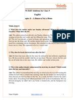 NCERT Solutions For Class 9 English A House Is Not A Home - PDF Updated For 2024