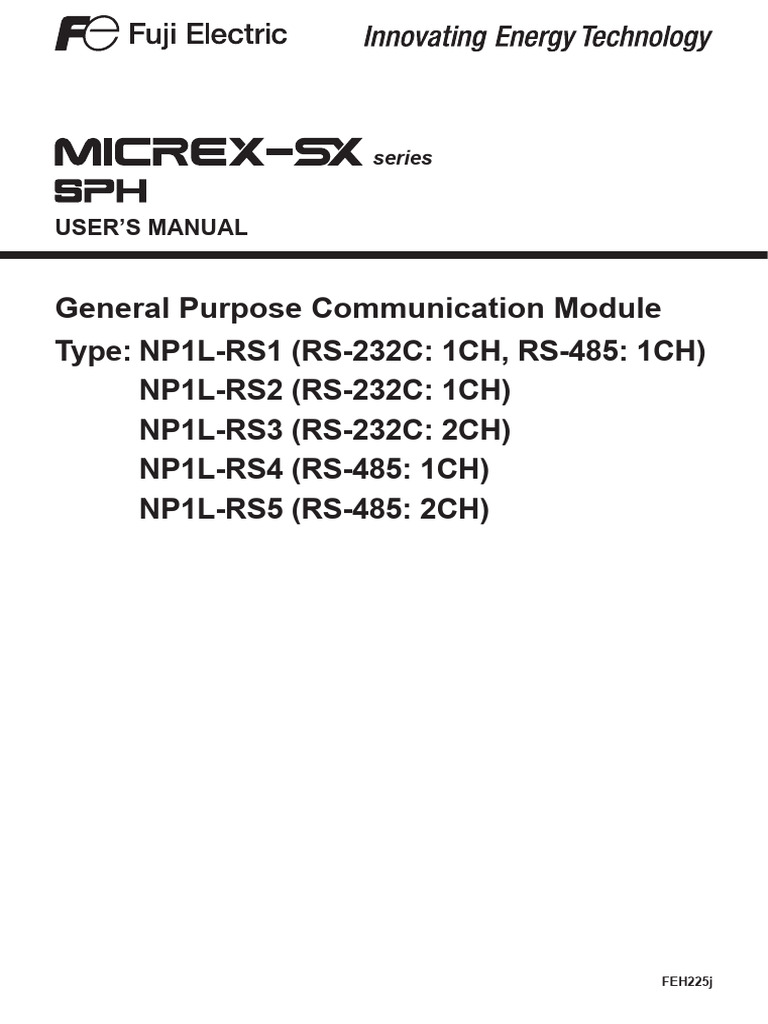富士　NP1S-22//NP1X6406-W //NP1L-RS4// MICREX-SX SPH General Purpose Communication Module | PDF
