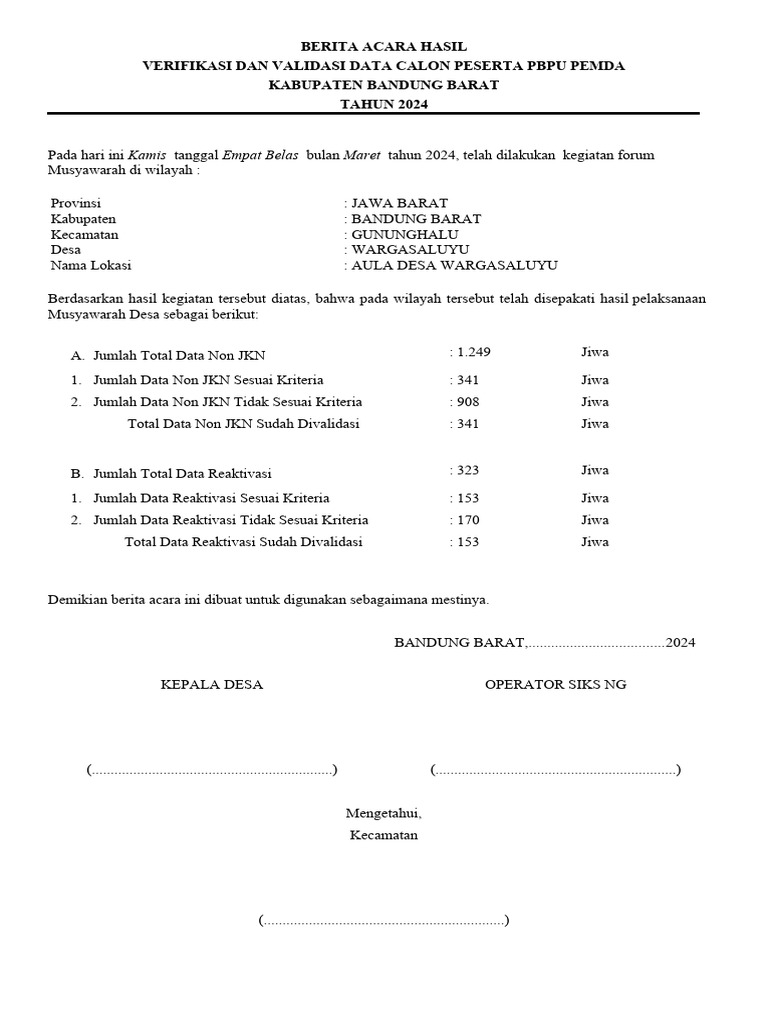 Berita acara pengesahan verval data bpjs pdf