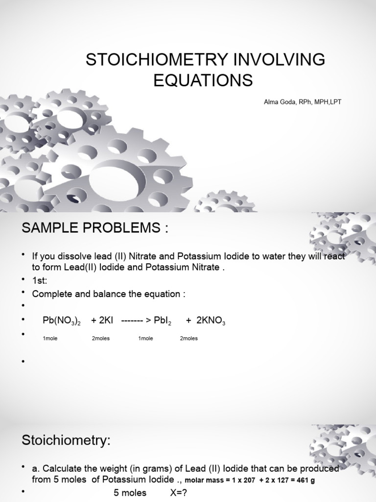 Stoichiometry Problems and Solutions | PDF