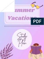 Summer Vacations - Study Plan