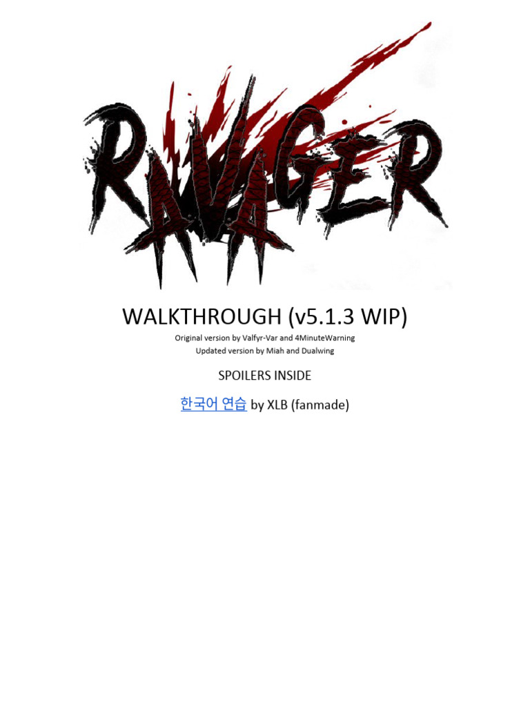 Ravager Walkthrough: Adult RPG Guide | PDF | Menu (Computing ...
