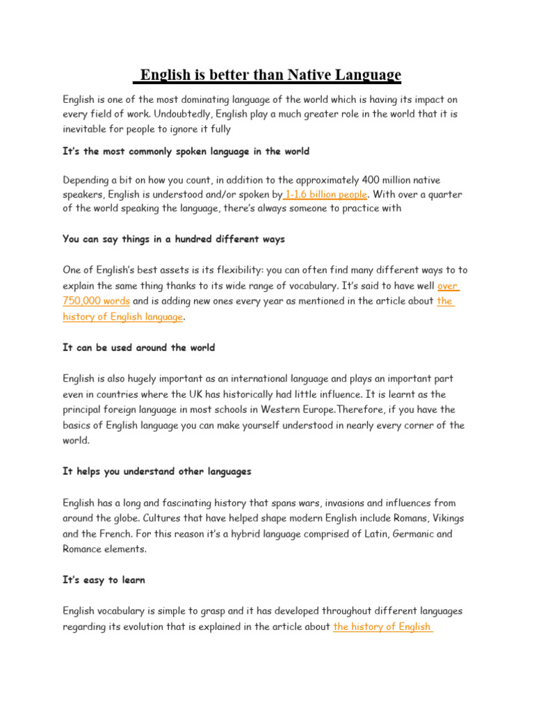Importance of English in Global Communication | PDF | English Language ...