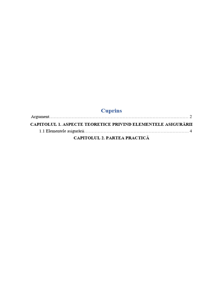 Atestat - Elementele Asigurarii | PDF