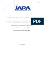 La Motivación Procesos de Enseñanza y Aprendizaje Tarea 4, Grupo 3.