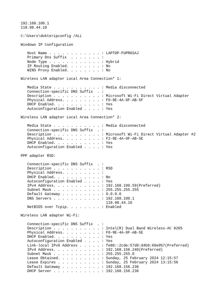 192 168 100 1 download free pdf internet protocols networking