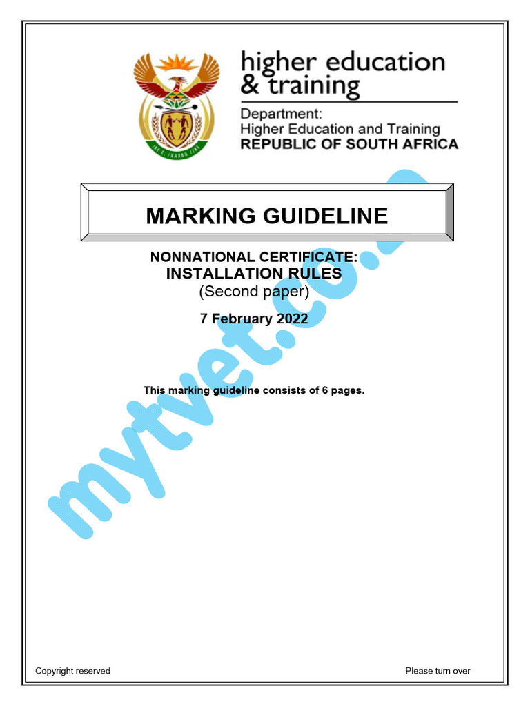 Installation Rules Paper 2 February 2022 Memorandum | PDF | Ac Power ...